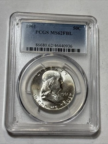 1961 Franklin Half Dollar PCGS MS-62 FBL