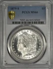 1879-S MORGAN DOLLAR ~ BRIGHT BLAST WHITE GEM PCGS GOLD SHIELD MS66! INV#502