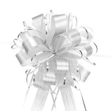 10pcs 8 Inch Large Pull Bows Gift Wrapping Bows Ribbon Organza Silver