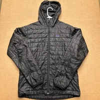 Patagonia Nano Puff Hoody Mens Sz M Black Regular Fit Quilted Full Zip Insulated
