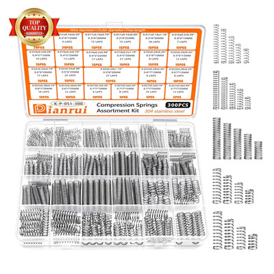 300PCS Compression Springs Assortment Kit 23 Different Sizes Small Spring 304 St