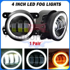 Pair 4" Inch LED Fog Lights Front Bumper Driving Lamp for Jeep Wrangler JK JL LJ