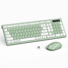 Wireless Keyboard and Mouse Combo Full-Sized Wireless Keyboard and Adjustable...