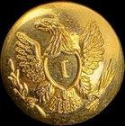 RARE CIVIL WAR UNION ARMY INFANTRY I OFFICER UNIFORM BUTTON EVANS SUPERFINE