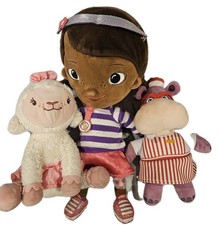 Disney Doc McStuffins Plush Lot of 3 Doc Lambie Hallie 12