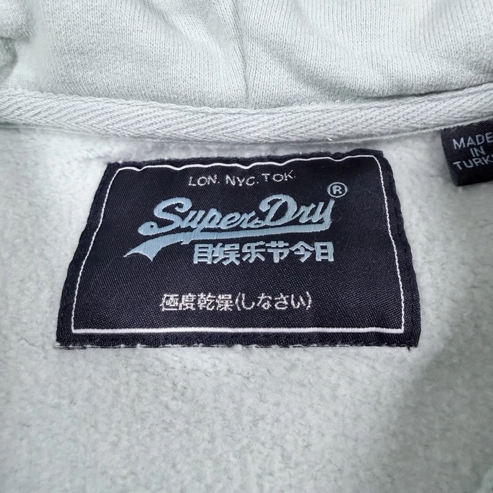 Superdry Sudadera con Capucha Bordada Pull-Over Manga Larga Para Mujer Talla 8 Verde Menta Foto 3 de 4