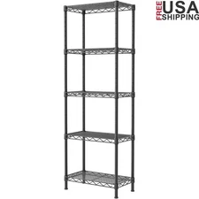 Heavy Duty Adjustable Storage Shelves 5 Tier Space Saving Organization Unit New