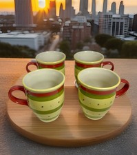 NEW Secrets of Pistoulet Jana Kolpen Pfaltzgraff 4 Mugs Red Handle Cup