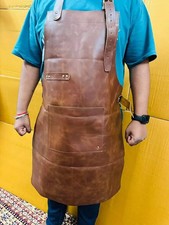 Genuine Leather Apron BBQ Butcher Chef Cook Blacksmith Barber Apron Dark BROWN