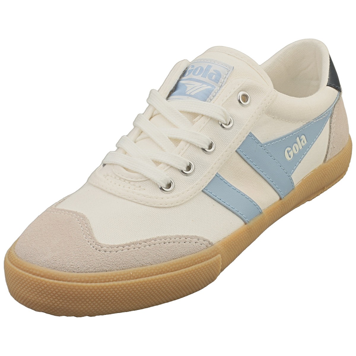 Gola Badminton Womens Fashion Trainers in Off White Blue UK