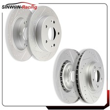Front Rear Brake Discs Rotors Drilled Slotted Fits 06 07 08 09 10 11 Honda Civic