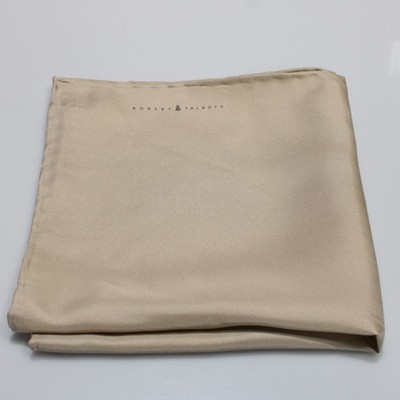 Robert Talbott NWOT Pocket Square In Solid Beige