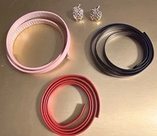 Vintage Thin Interchangeable belt Set (3) With Gold Tone Apple Buckles EUC