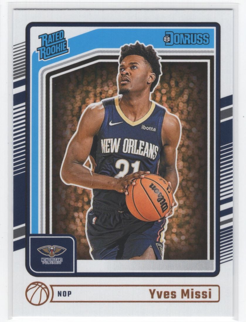 #217 2024-25 Donruss Rated Rookie Yves Missi Rookie New Orleans Pelicans