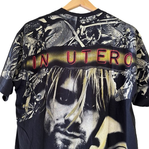 Nirvana Kurt Cobain AOP Single Stitch T-Shirt All Over Print VTG Modern XL - Picture 6 of 7