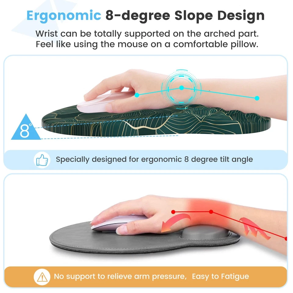 Ergonomic Mouse Pad with Wrist Rest and Keyboard Wrist Rest, 3 PCS Computer C... - Image 2 of 4