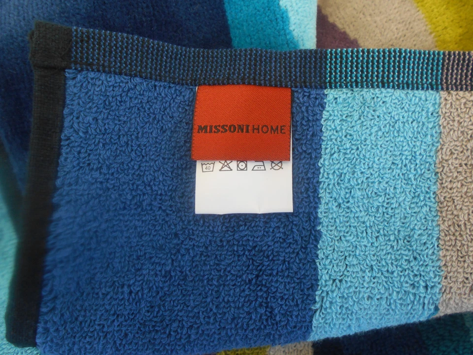 MISSONI HOME BEACH TOWEL VELOUR COTTON LOGO  40x70"  100x180cm ROMY 170 - Image 4 of 4