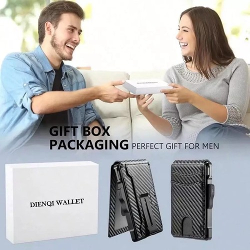 Slim PopUp Bifold Wallet RDIF Blocking With Money Clip Minimalist Leather Wallet - Picture 23 of 26