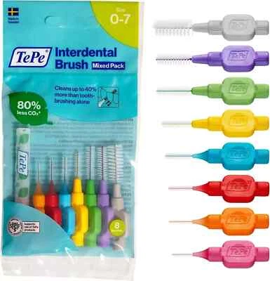 TePe Interdental Brushes Pack of 8 - Various Sizes Brush Between Teeth Genuine