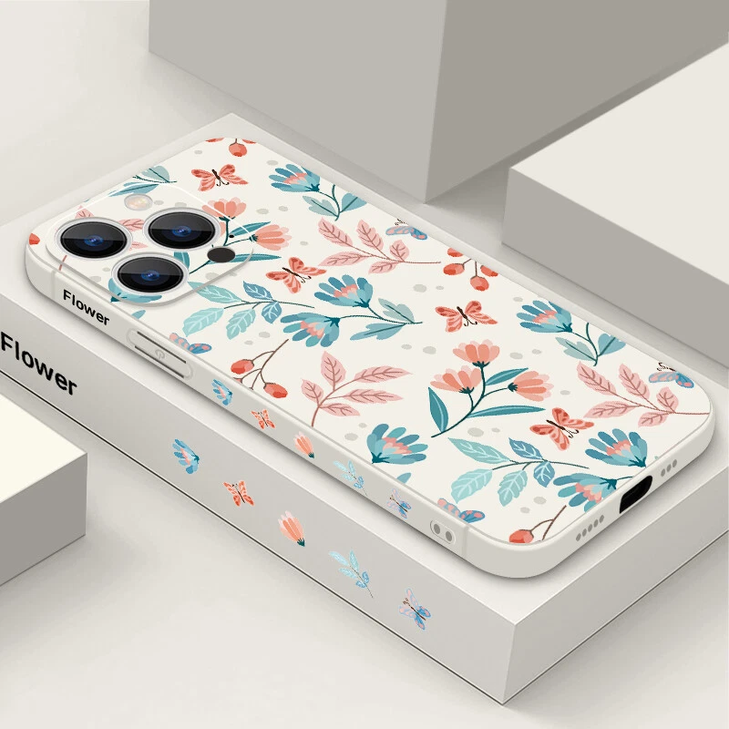 For iPhone 16 15 14 Pro Max 13 12 Mini 11 8 7 Flower ShockProof Phone Case Cover - Image 3 of 4