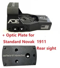 ADE RD3-015 Red Dot Sight + Optic Mount Plate For 1911 Novak Rear Sight Pistol