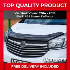 FITS VAUXHALL VIVARO 14-19 ABS BLACK BONNET DEFLECTOR PROTECTOR NOT BONNET BRA