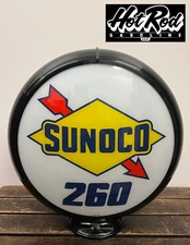 SUNOCO 260 Reproduction 13.5" Gas Pump Globe - (Black Body)