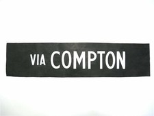 Vintage screen printed Wolverhampton Bus destination blind Via Compton 