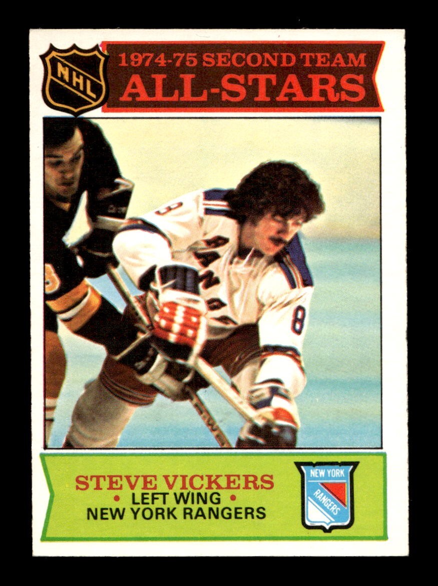 1975 76 O-Pee-Chee #295 Steve Vickers AS Rangers NEAR MINT *9v