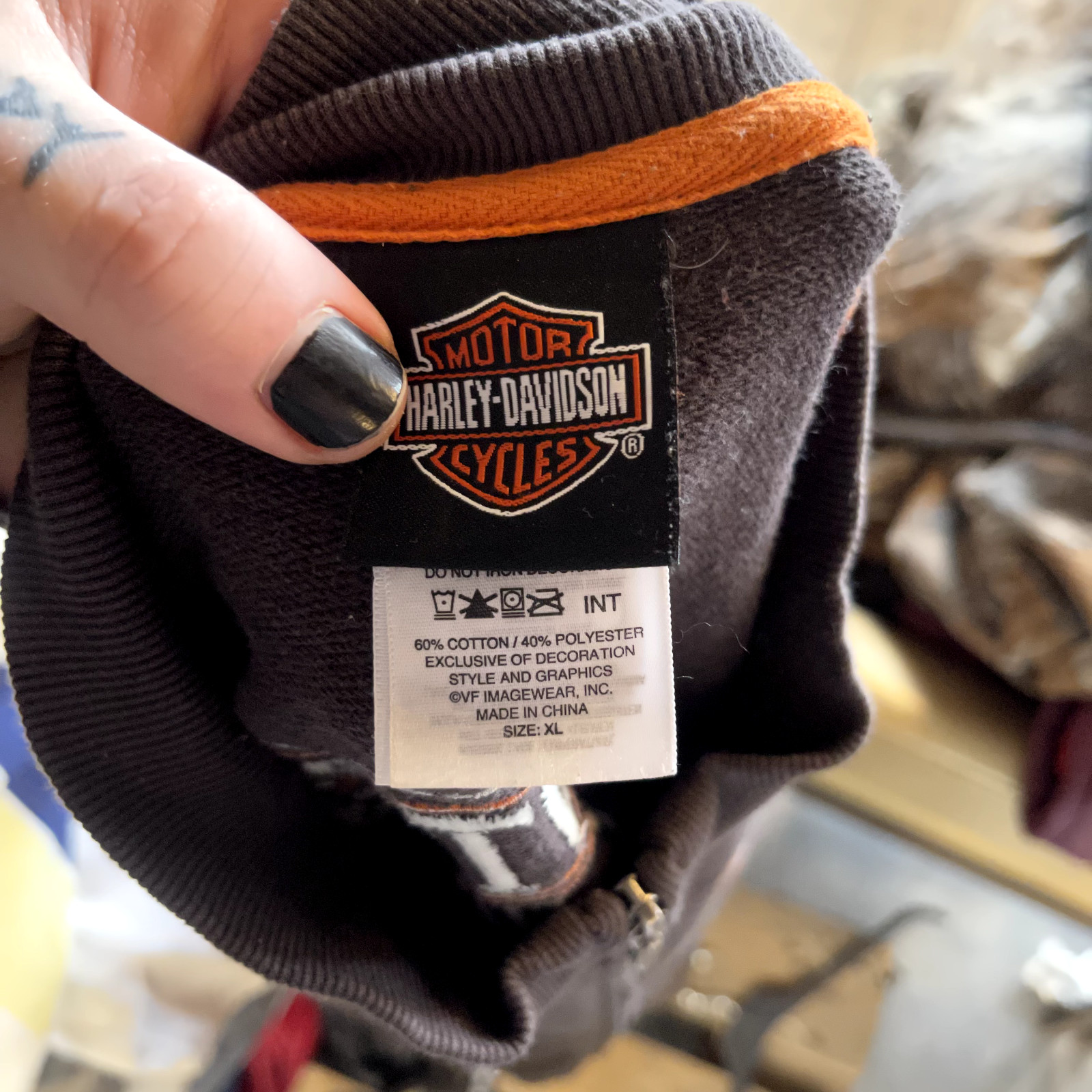 Harley Davidson Sweatshirt Womens Y2K Vintage Full-Zip Biker Jumper, Black XL image 8