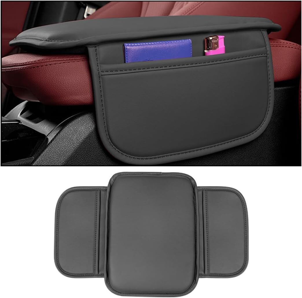 Leather Seat Armrest Cushion Protector Storage Pad Car Interior Accessories US