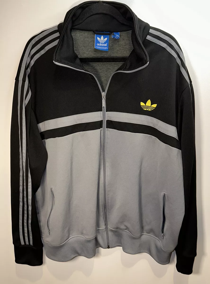 Adidas Originals Black Grey Trefoil Track Tracksuit Top Jacket size 2XL EUC | eBay