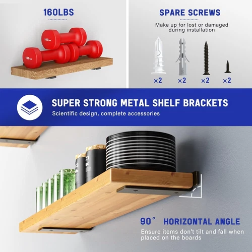 2/8/10Pcs 20cm Heavy Duty Floating Shelf Brackets Metal for Support Wall Hanging - Picture 12 of 22