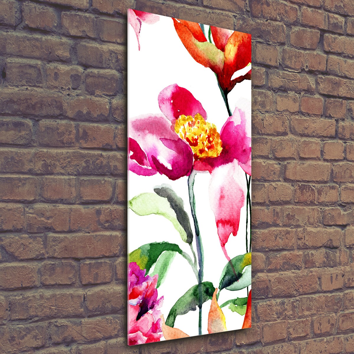 Tulup Tableau Sur Verre Trempé Image 50x100 - Fleurs Sauvages