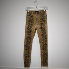 Zara Snake Pants Sz 2 Python High Rise Skinny Ankle Stretch Animal Grunge