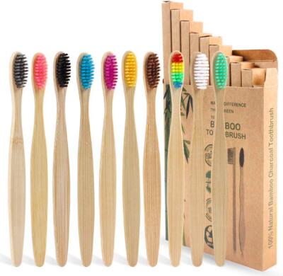 Bambus Zahnbürsten mit weichen Borsten, 10 Packungen Bio Natur Erwachsene Kinder