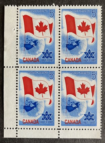 Canada #453 MNH Corner Block Stamps 1967 - Centennial of Confederation - SG# 578