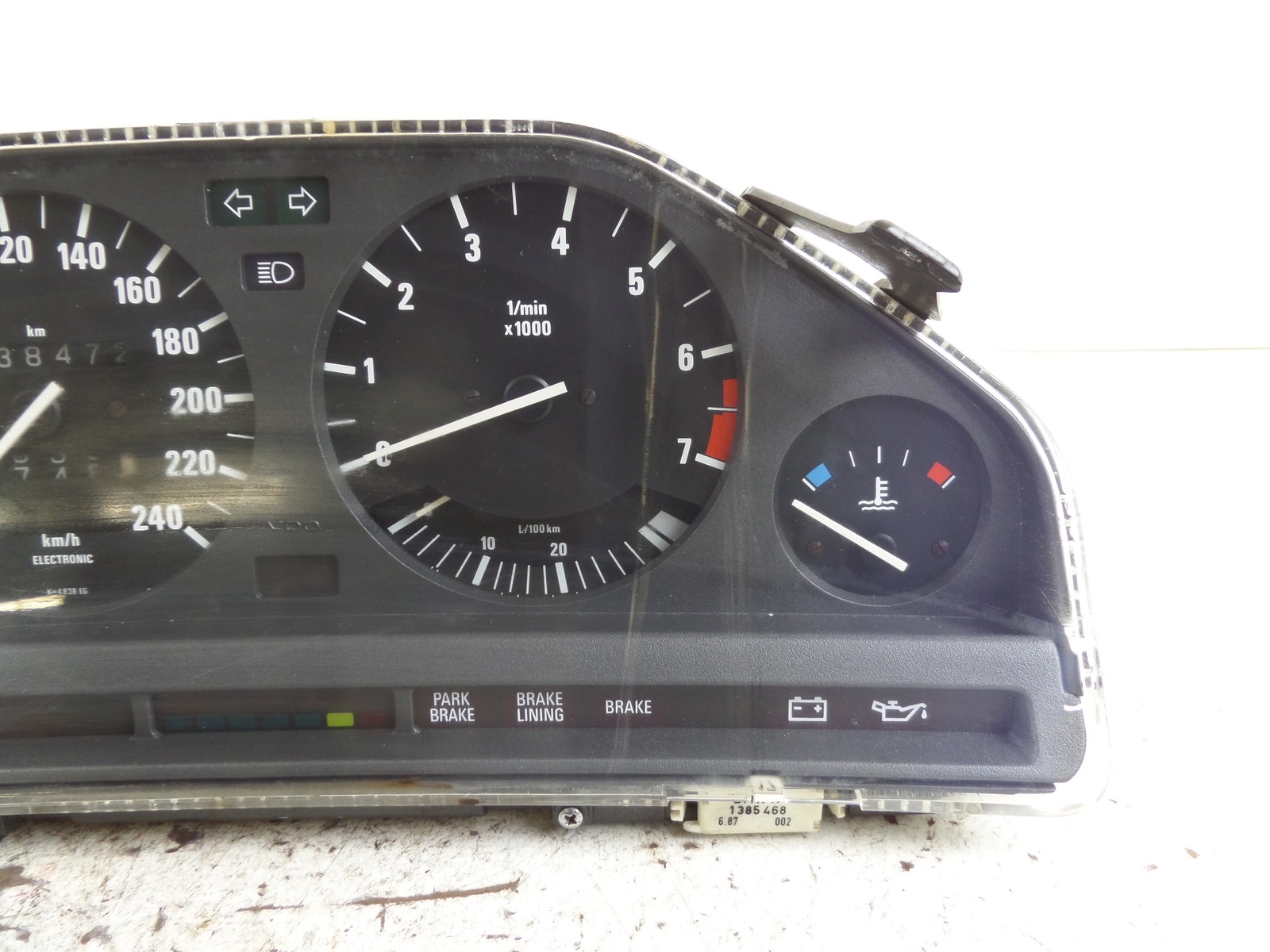 BMW 325i Instrument Cluster 638K KMS KPH Untested Speedo Gauges E30 84