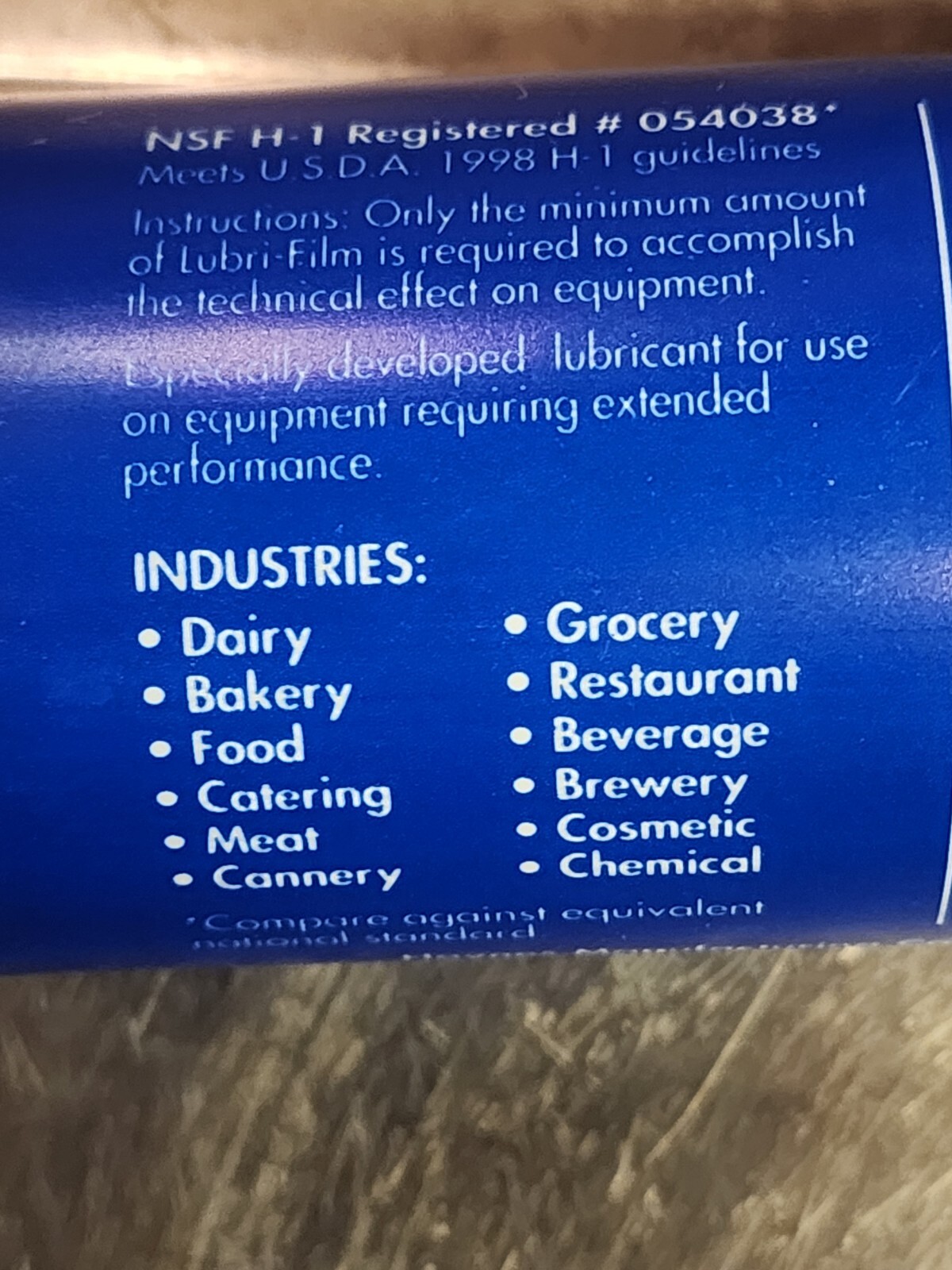 Haynes - Lubri-Film Plus 12 oz Sanitary Lubricant Heavy-duty Food Grade