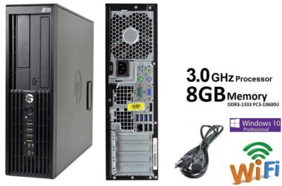 HP Windows 10 Pro Desktop PC DVD-RW 3GHz Processor 250GB 500GB 1TB HDD WiFi SFF