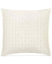 Hotel Collection Connections 100 Cotton Quilted Pillow Sham - EURO - Ivory