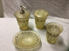4-PC Bathroom Accessory Set-Tumbler-Toothbrush Holder-Soap Dish-Lotion Dispenser
