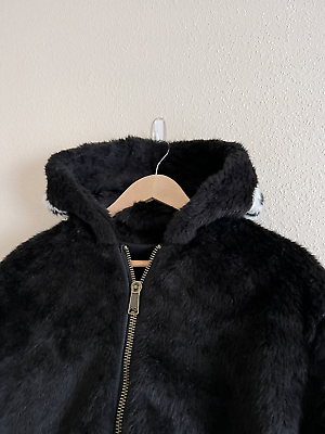 Supreme Faux Fur Reversible MA-1 Jacket - Size Large - Black Supreme Faux Fur Reversible MA-1 Jacket - Size Large - Black