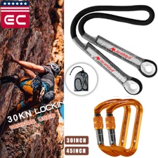 Climbing Locking Carabiner Rescue Eye to Eye Loop Prusik Rock Climbing Rope Cord