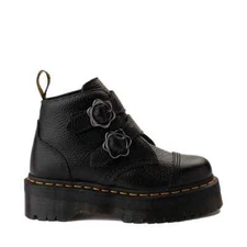 NEW Dr Doc Martens DEVON HEART Leather Platform Buckle Boots Women's Sz 6