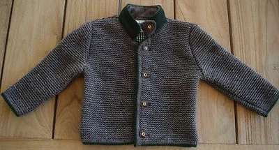 ISAR-TRACHTEN Kinder Trachten Jacke Gr 80-176 Strickjacke Trachtenjanker Trachtenjacke braun