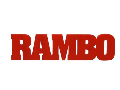 Rambo Movie Logo Sign Display Fan Gift - 3D Wall Desk Shelf Art 8'' x 2'' x 3/8''