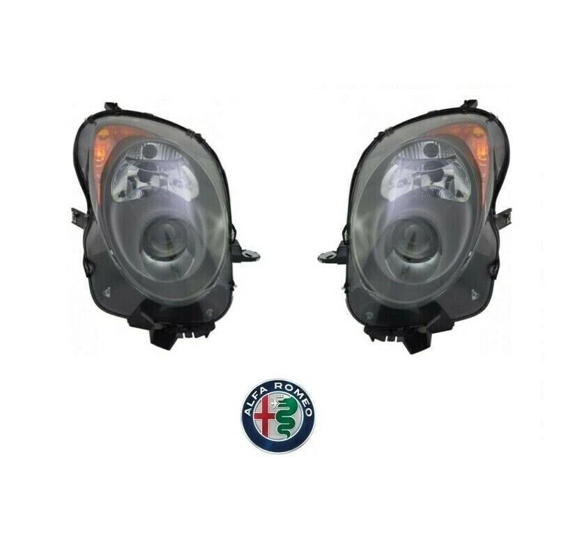 COPPIA PROIETTORE FARO FARI FANALI ALFA ROMEO MITO PARABOLA NERA 2008 AL 2020