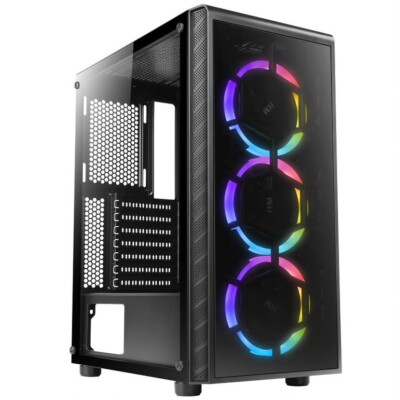 AZZA CSAZ-360 Gehäuse | RGB Case | ATX | LED Button | Glas | USB 3.0 | NEU