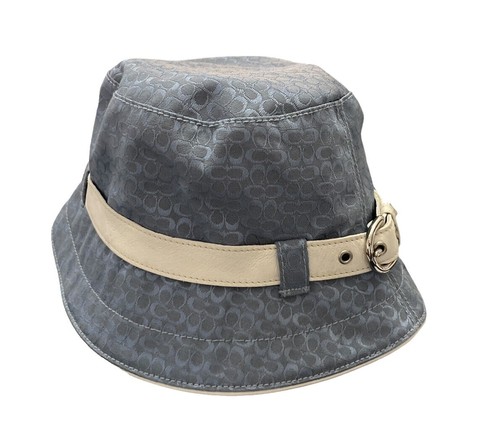 Coach Light Blue Cotton Bucket Hat with Leather Trim – Summer Travel Hat Buy COACH Blue Signature C Denim Bucket Hat from Next USA main image 3